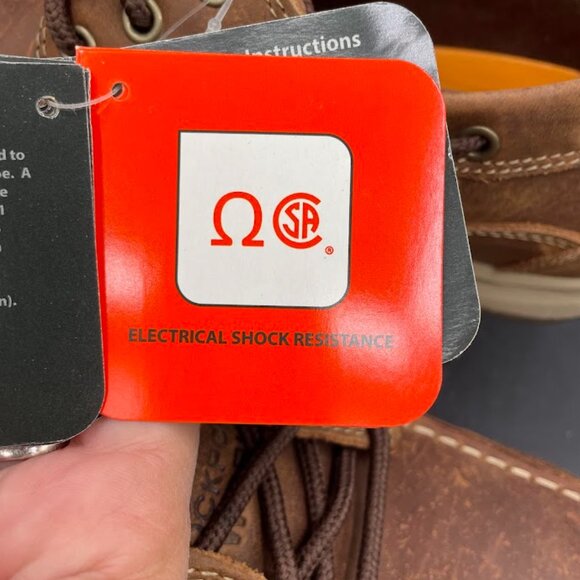 Rockport Works Mens Brown Leather Sailing Club 3 Eye Steel Toe Boat Shoe 9M - Picture 8 of 15